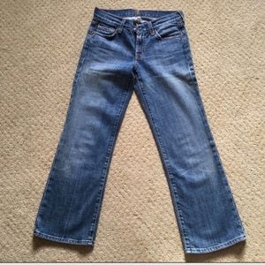 7 for all mankind cropped blue jeans size 24